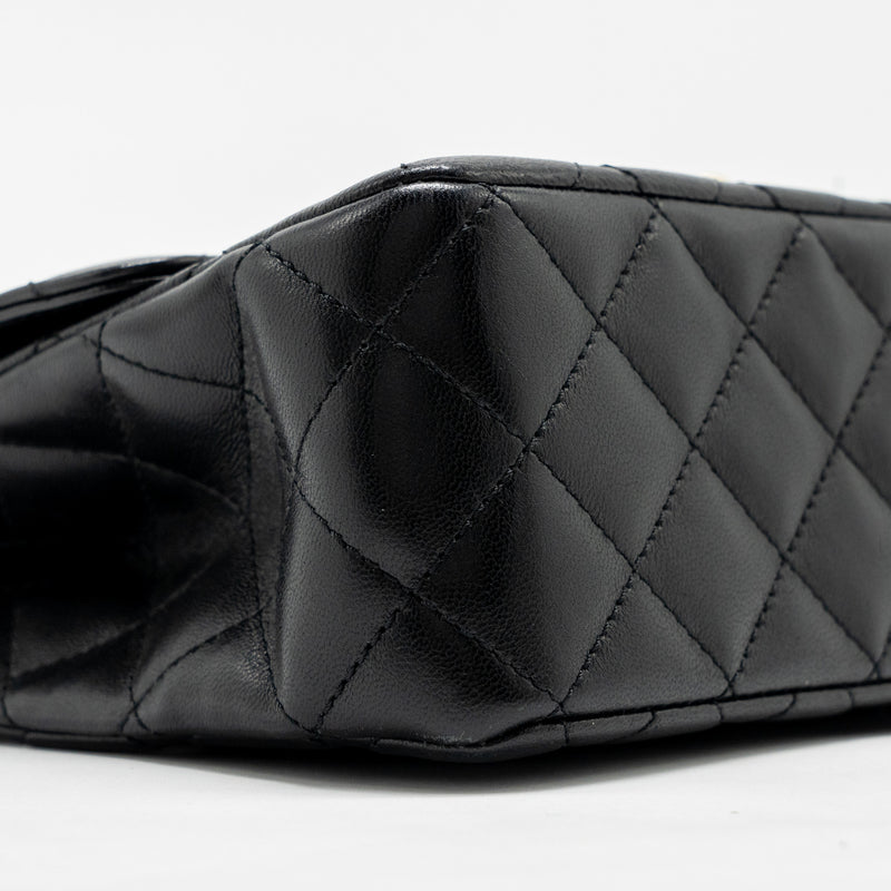 Chanel 23a Crystal Top Handle Flap Bag Shiny Lambskin Black LGHW(microchip)