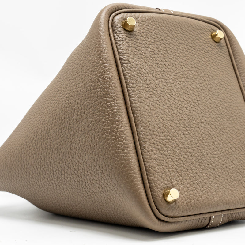 Hermes Picotin 18 Lock Bag Clemence Etoupe GHW Stamp Z