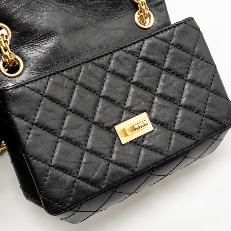 Chanel Mini 2.55 Reissue Aged Calfskin Black GHW (Microchip)