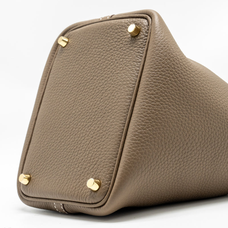 Hermes Picotin 18 Lock Bag Clemence Etoupe GHW Stamp Z