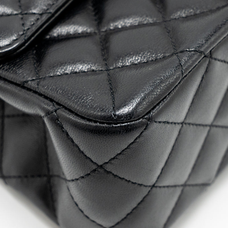 Chanel 23a Crystal Top Handle Flap Bag Shiny Lambskin Black LGHW(microchip)