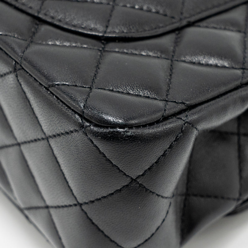 Chanel 23a Crystal Top Handle Flap Bag Shiny Lambskin Black LGHW(microchip)