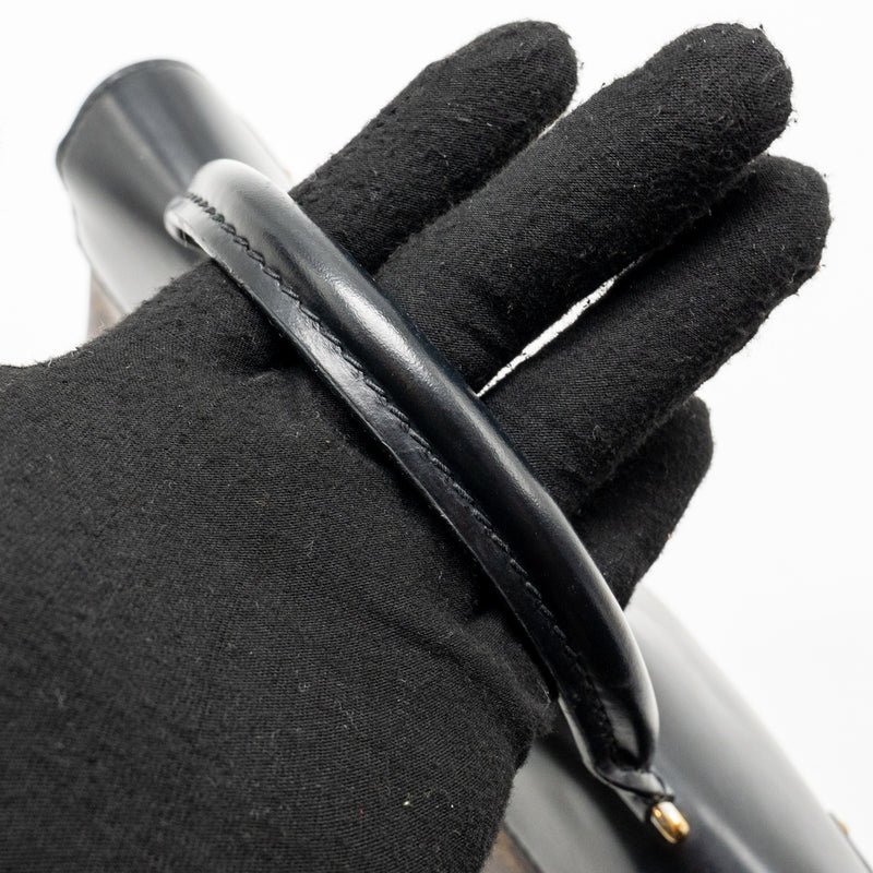 Louis Vuitton one handle MM monogram canvas/ leather black GHW