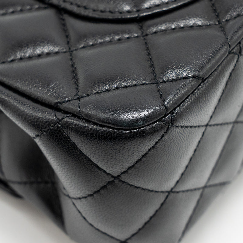 Chanel 23a Crystal Top Handle Flap Bag Shiny Lambskin Black LGHW(microchip)