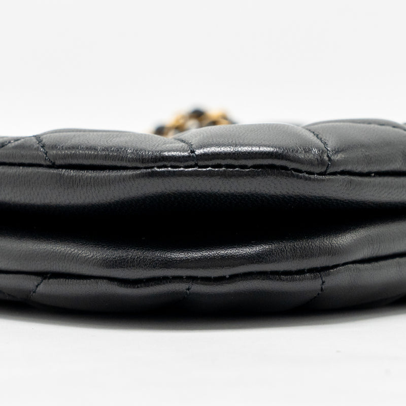 Chanel 24C Quilted Small Messenger Bag Black Lambskin GHW (Microchip)