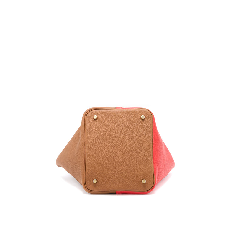 Hermes Picotin 22 Lock Bag Clemence Rouge De Coeur/Gold GHW Stamp Y