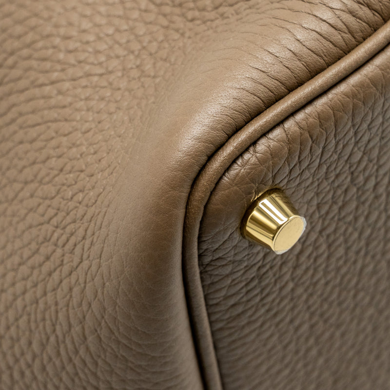 Hermes Picotin 18 Lock Bag Clemence Etoupe GHW Stamp Z