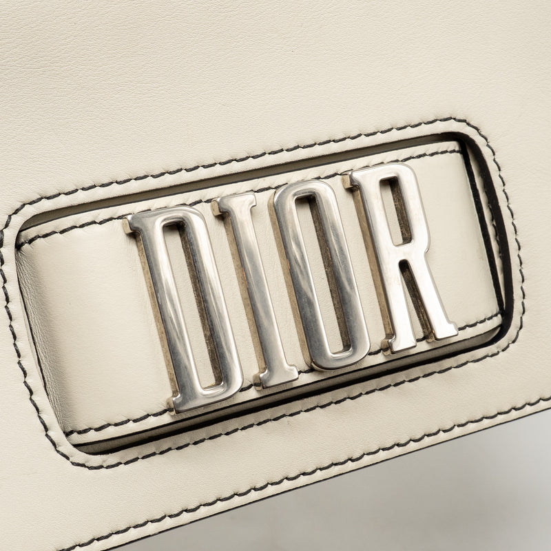Dior Diorevolution Flap Bag Calfskin White SHW