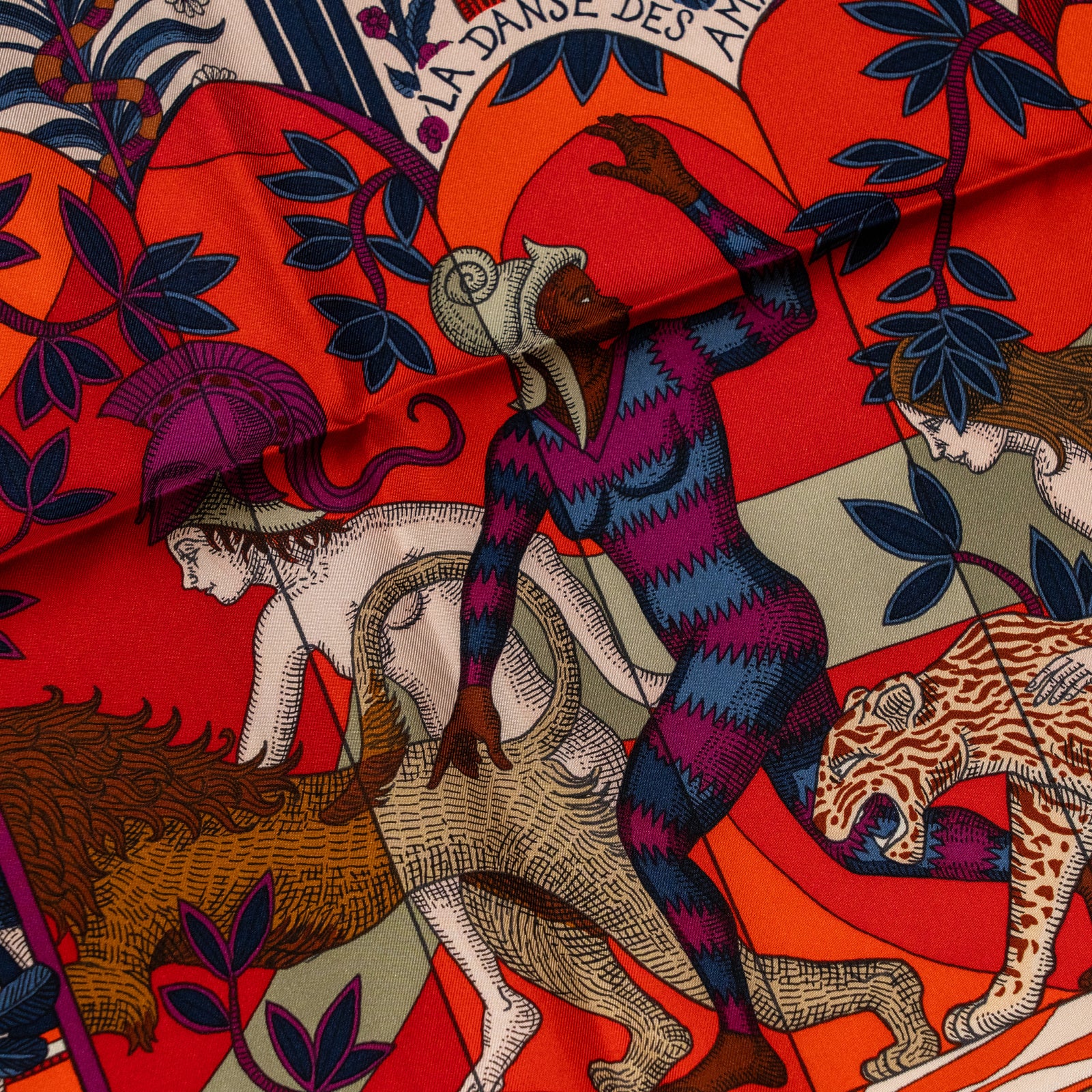 HERMES ダンスシーン シルクハンカチ 90cm HERMES ダンスシーン シルクハンカチ 90cm HERMES ダンスシーン