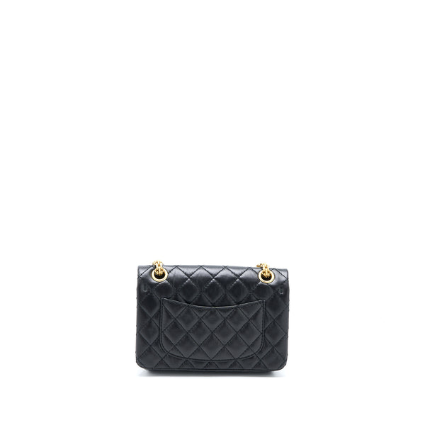 Chanel Mini 2.55 Reissue Flap Bag Aged Calfskin Black Brushed GHW (Microchip)