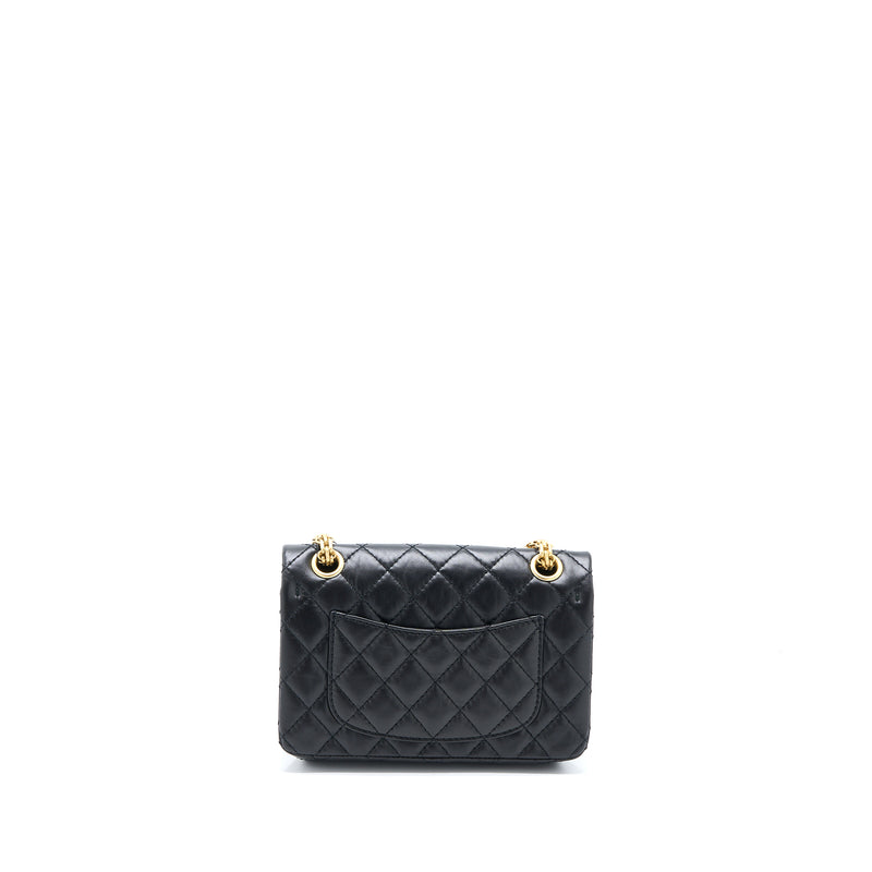 Chanel Mini 2.55 Reissue Flap Bag Aged Calfskin Black Brushed GHW (Microchip)