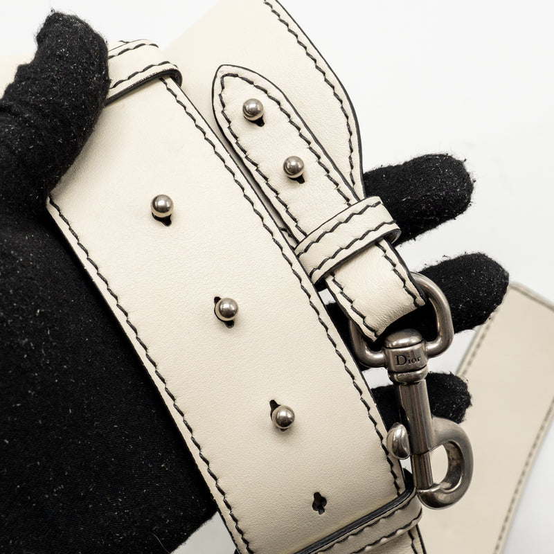 Dior Diorevolution Flap Bag Calfskin White SHW