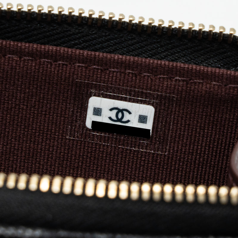 Chanel L zipper card holder caviar black GHW (microchip )
