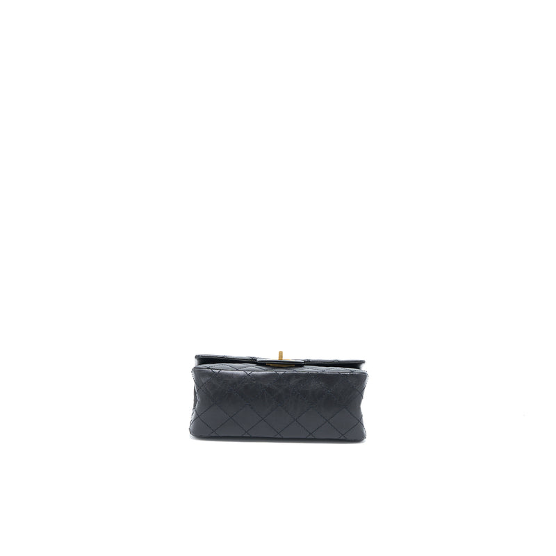 Chanel Mini 2.55 Reissue Flap Bag Aged Calfskin Black Brushed GHW (Microchip)