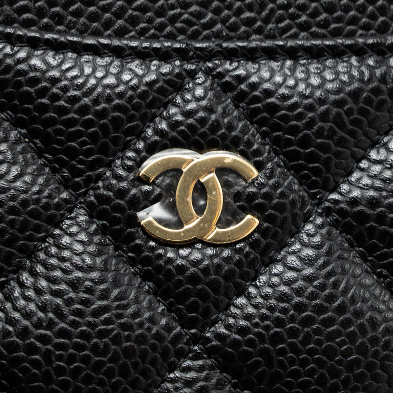Chanel classic card holder caviar black GHW (microchip )