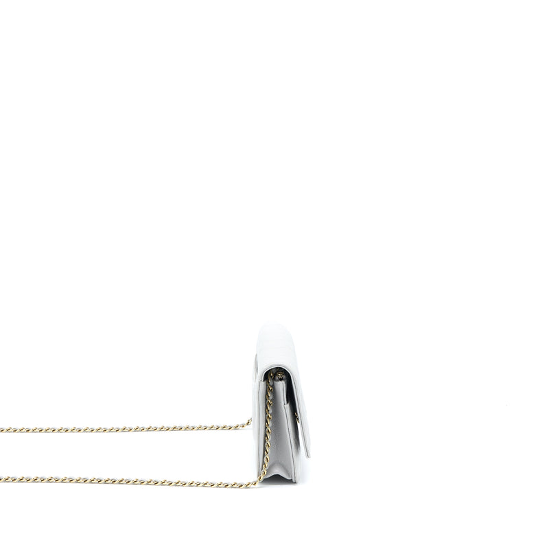 Chanel Classic Wallet on Chain Caviar Light Grey LGHW (Microchip)
