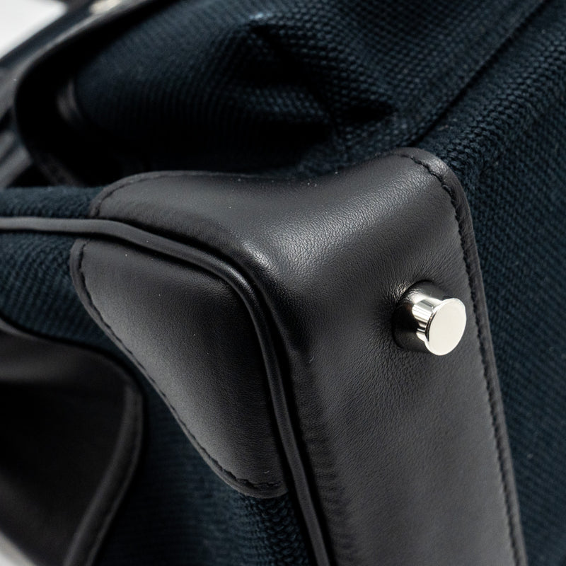 Hermes Birkin 25 Cargo canvas toile geoland / swift black SHW stamp B