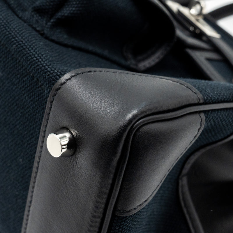 Hermes Birkin 25 Cargo canvas toile geoland / swift black SHW stamp B
