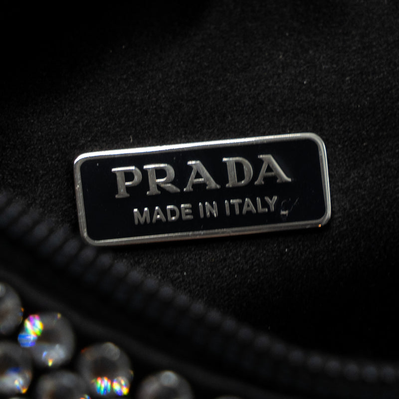 Prada reedition 2000 mini bag satin with crystal black SHW