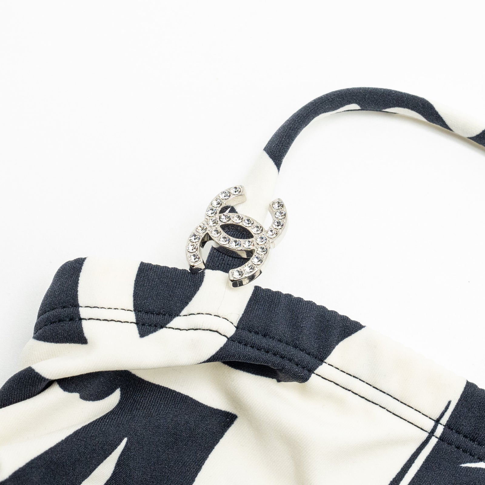Chanel Size 36 21M Swimsuit Top and Bottom Polyamide/Elastane Navy/Ivo