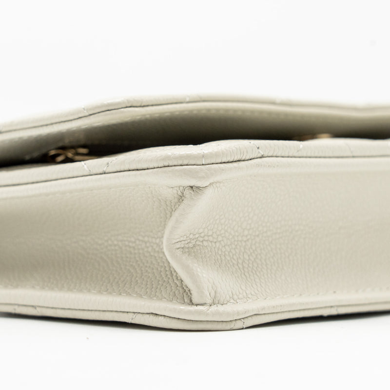 Chanel Classic Wallet on Chain Caviar Creamy White LGHW(microchip)