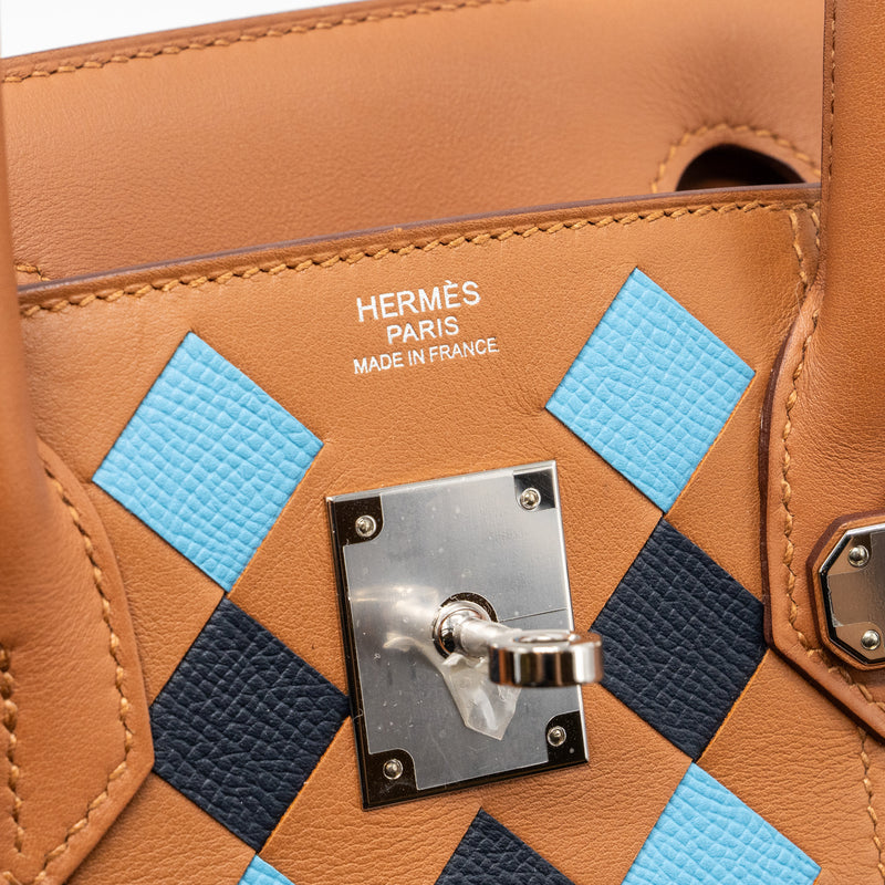 Hermes Birkin 30 Tressage Swift/Epsom Gold/Bleu Indigo/Blue Nord SHW S