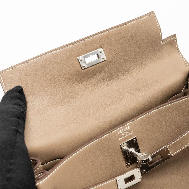 Hermes Kelly 25 swift Etoupe SHW Stamp D