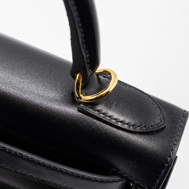 Hermes Kelly 28 Box Leather Black GHW Stamp Y