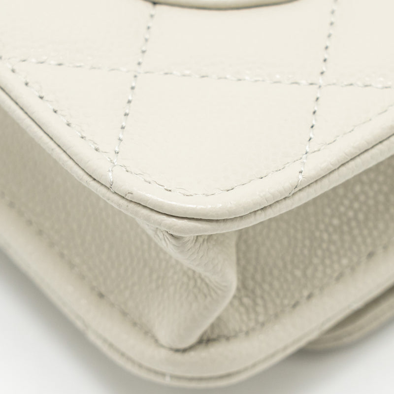 Chanel Classic Wallet on Chain Caviar Creamy White LGHW(microchip)