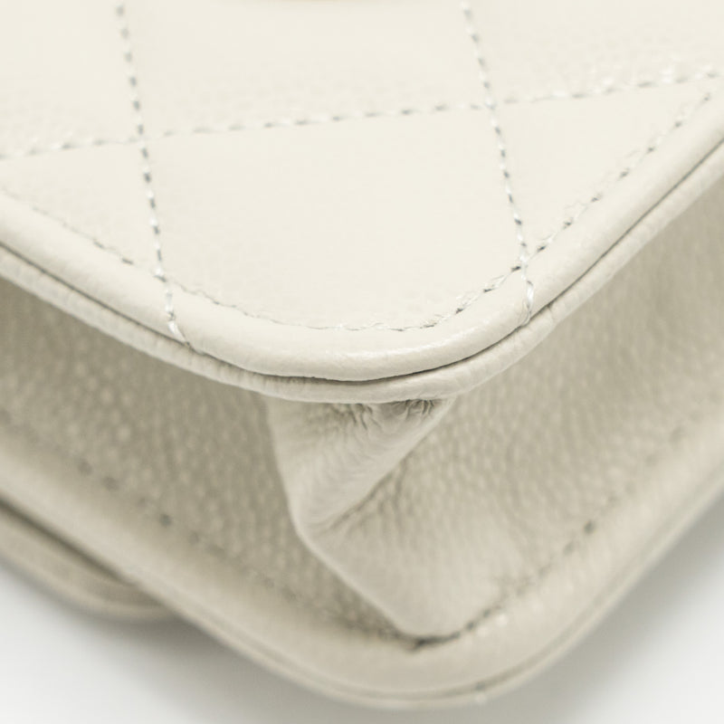 Chanel Classic Wallet on Chain Caviar Creamy White LGHW(microchip)