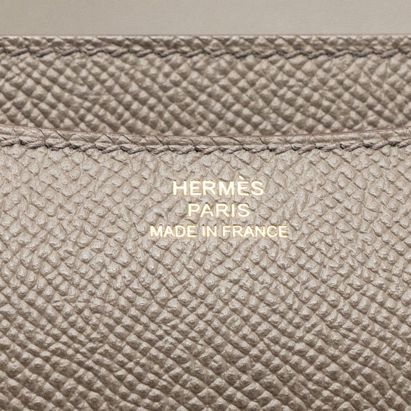 Hermes mini constance epsom gris etain RGHW stamp Y
