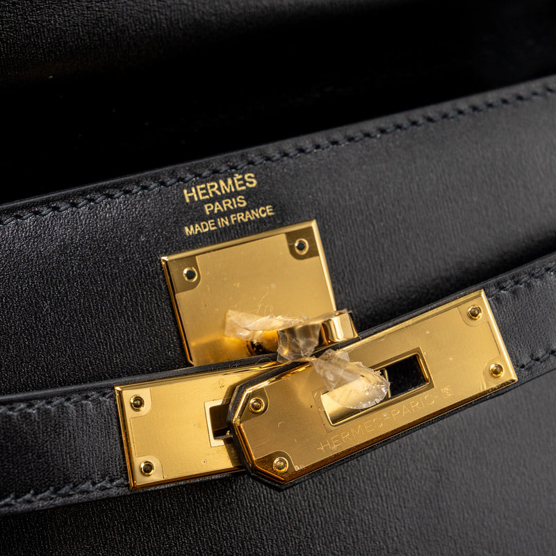 Hermes Kelly 28 Box Leather Black GHW Stamp Y
