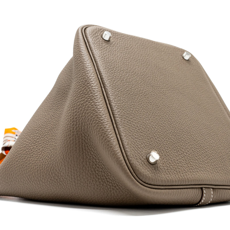 Hermes Picotin 22 Lock Bag Clemence Etoupe SHW Stamp Y