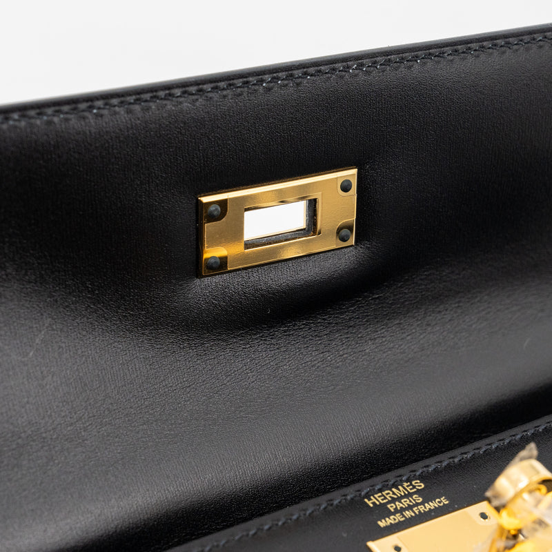 Hermes Kelly 28 Box Leather Black GHW Stamp Y