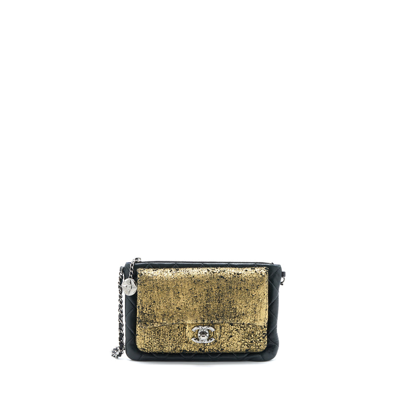 Chanel Black/Gold Leather Mineral Nights Chain Clutch Chanel