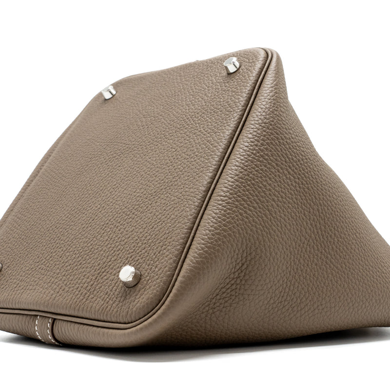 Hermes Picotin 22 Lock Bag Clemence Etoupe SHW Stamp Y