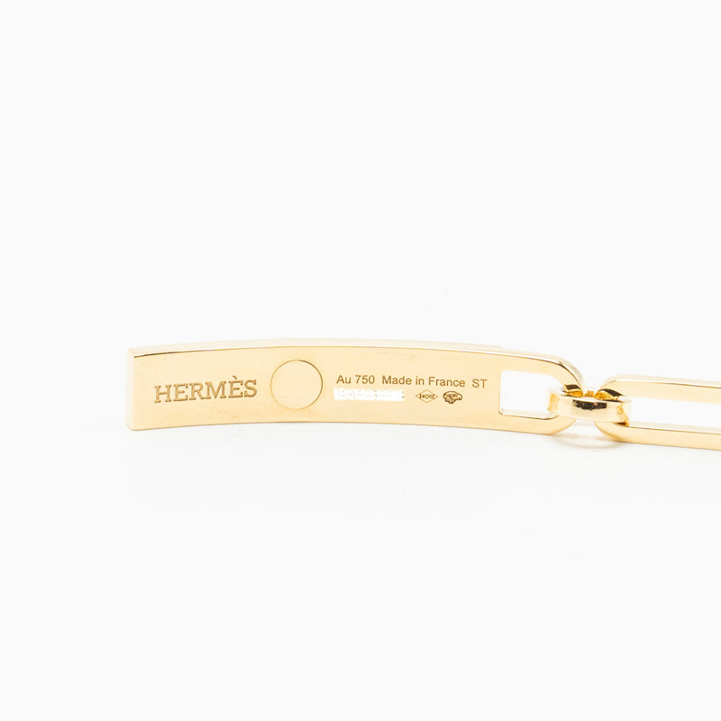 Hermes Size ST Kelly Chaine Bracelet, Small Model Yellow Gold, Diamonds