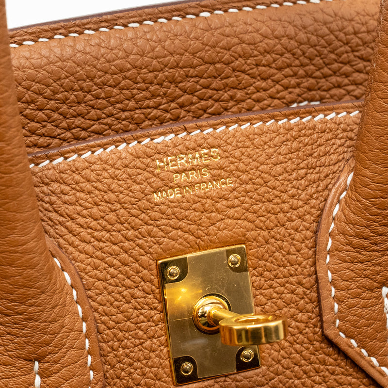 Hermes Birkin 25 togo gold GHW stamp U
