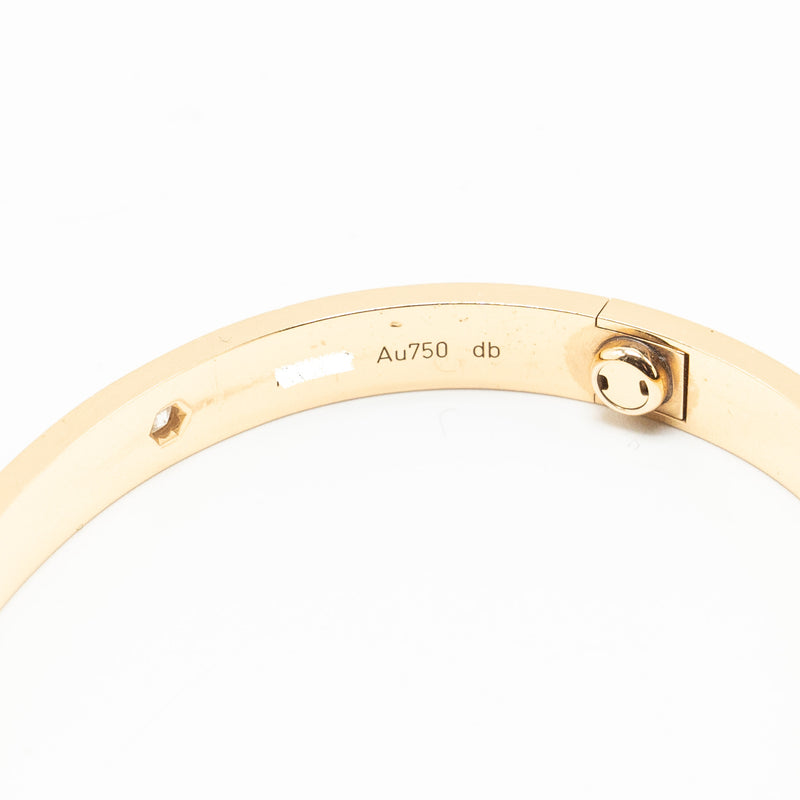 Cartier Size 17 Love Bracelet Rose Gold, 4 Diamonds