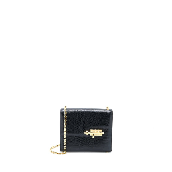 Hermes Mini Verrou Lizard Black GHW Stamp D