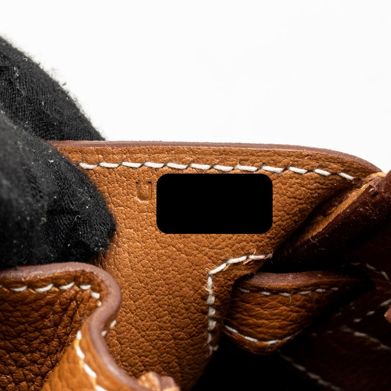 Hermes Birkin 25 togo gold GHW stamp U