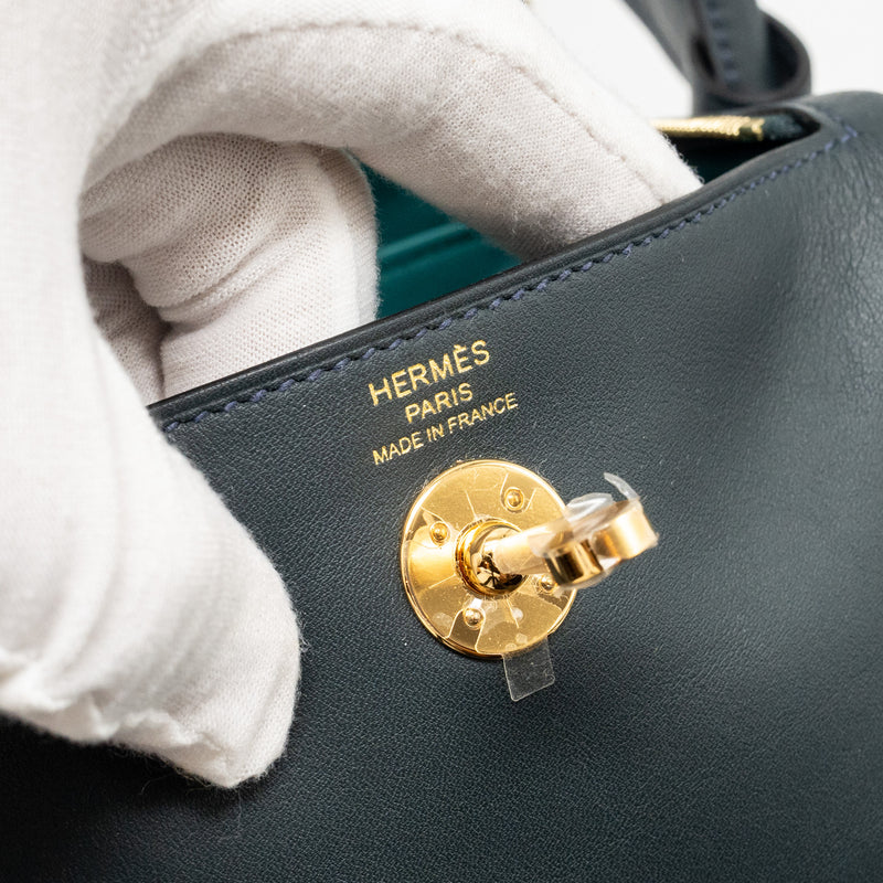 Hermes Mini Lindy Verso Bag Swift Vert Rousseau/Malachite GHW Stamp B