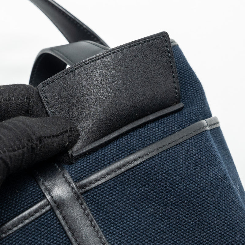 Hermes Picotin Cargo 18 Lock Bag Canvas/Swift Blue Marine/black SHW Stamp Z