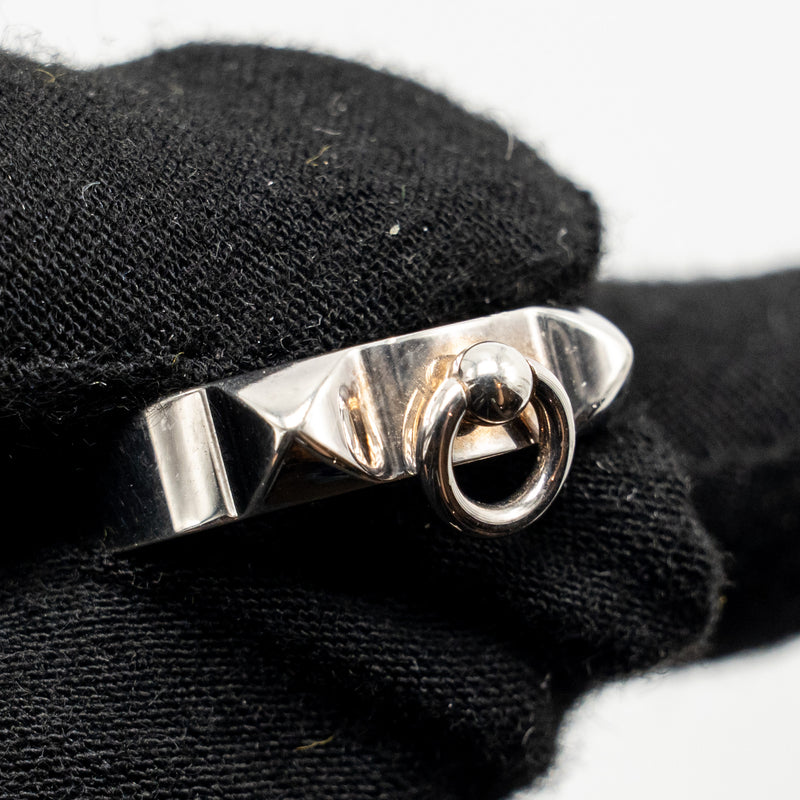 Hermes Size 54 Collier De Chien Ring, Small Model Sterling Silver