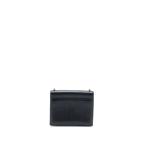 Hermes Mini Verrou Lizard Black GHW Stamp D