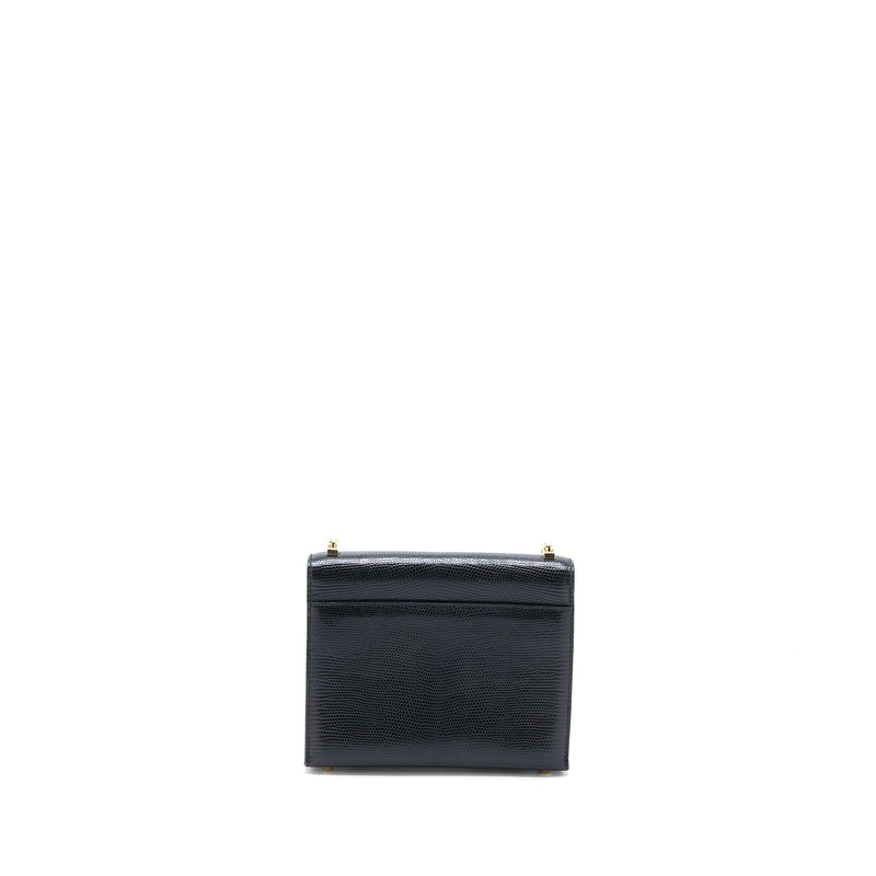 Hermes Mini Verrou Lizard Black GHW Stamp D
