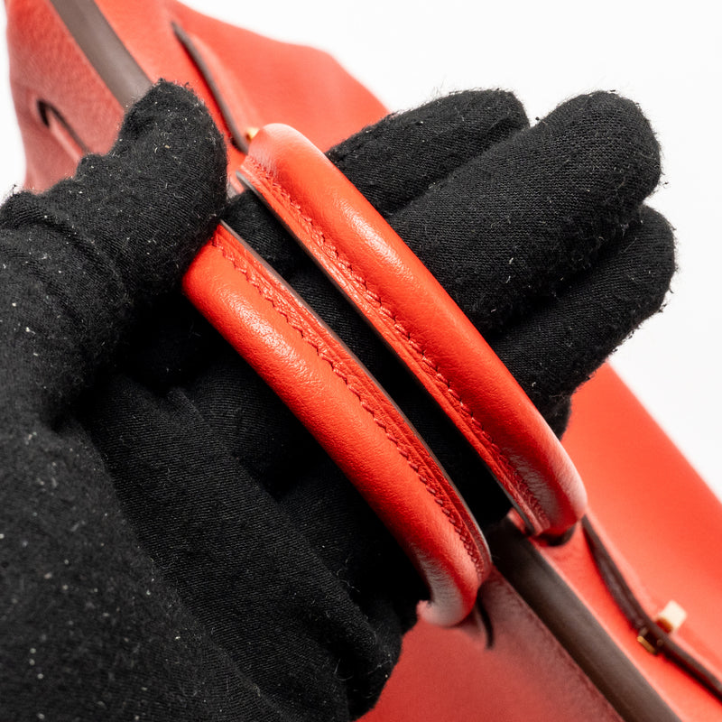 Hermes Birkin 25 togo rouge de Coeur GHW stamp C