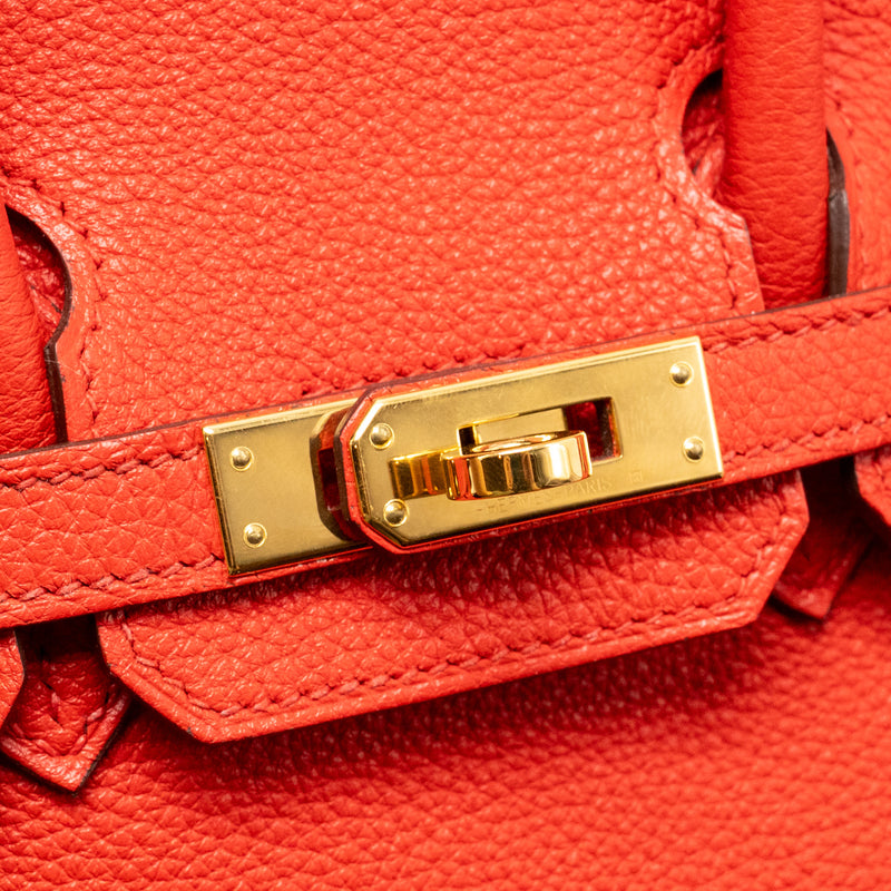 Hermes Birkin 25 togo rouge de Coeur GHW stamp C