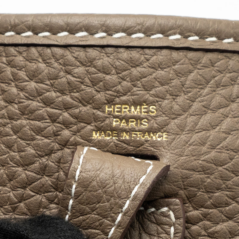 Hermes mini evelyne clemence etoupe GHW stamp U