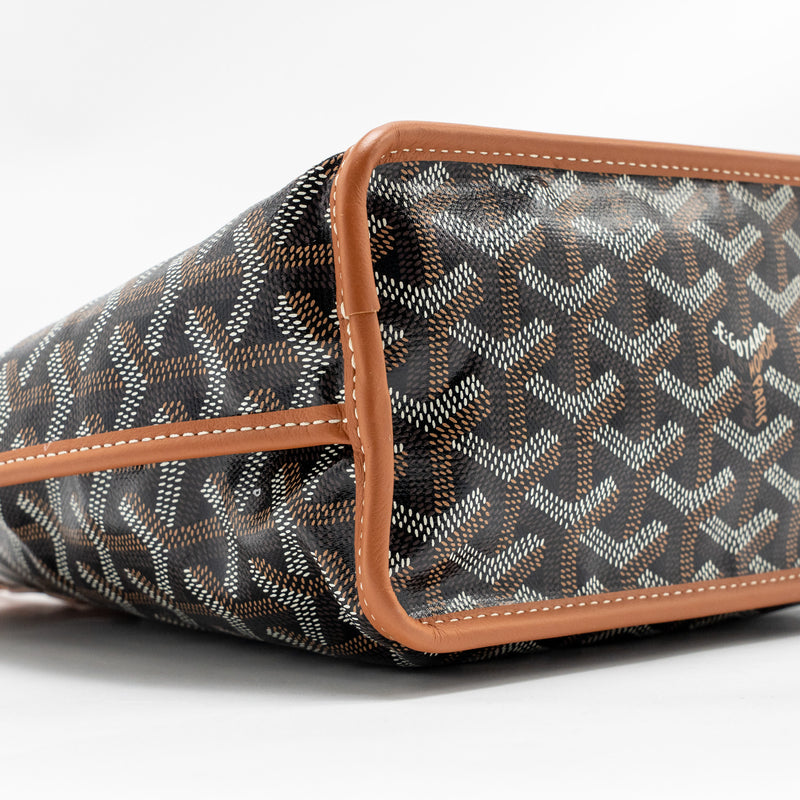 Goyard Mini Anjou Tote Bag Goyardine Canvas/Calfskin Tan SHW
